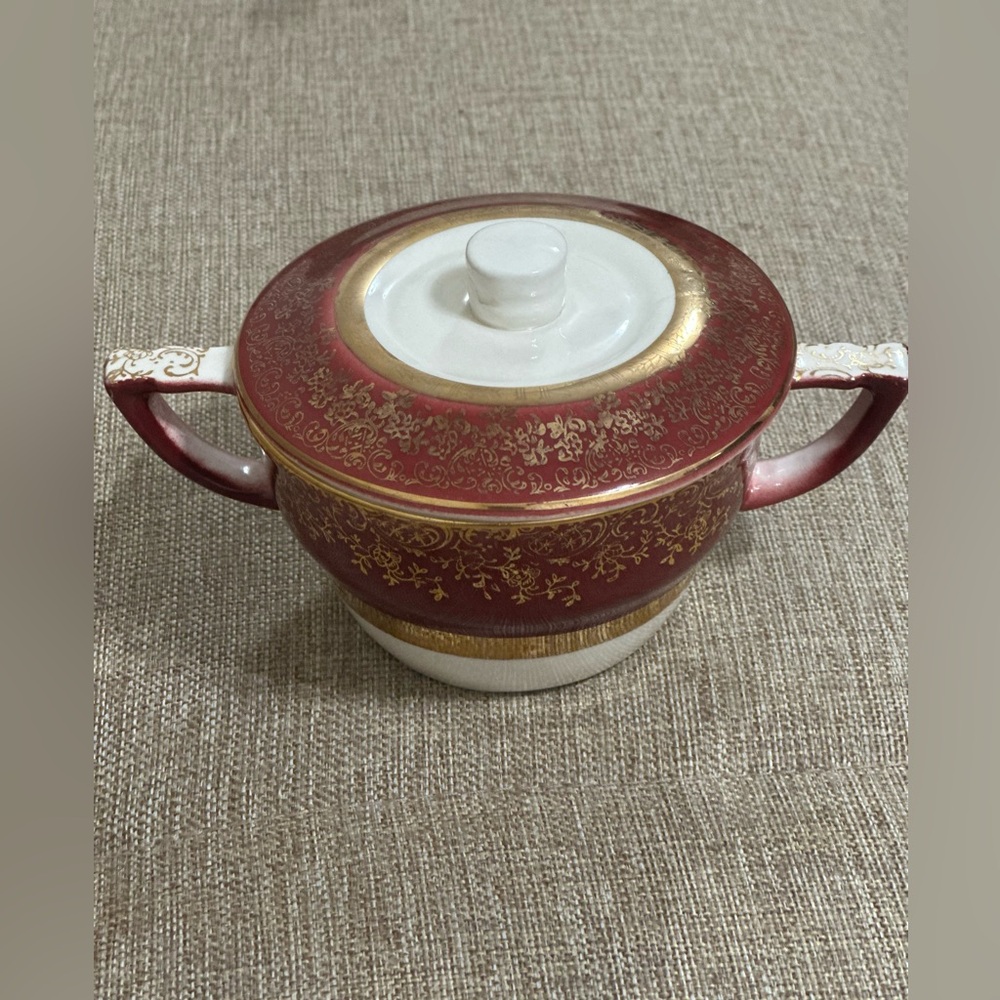 1950s Vintage Salem China Aristocrat Sugar Bowl | 23K Gold | Made in USA